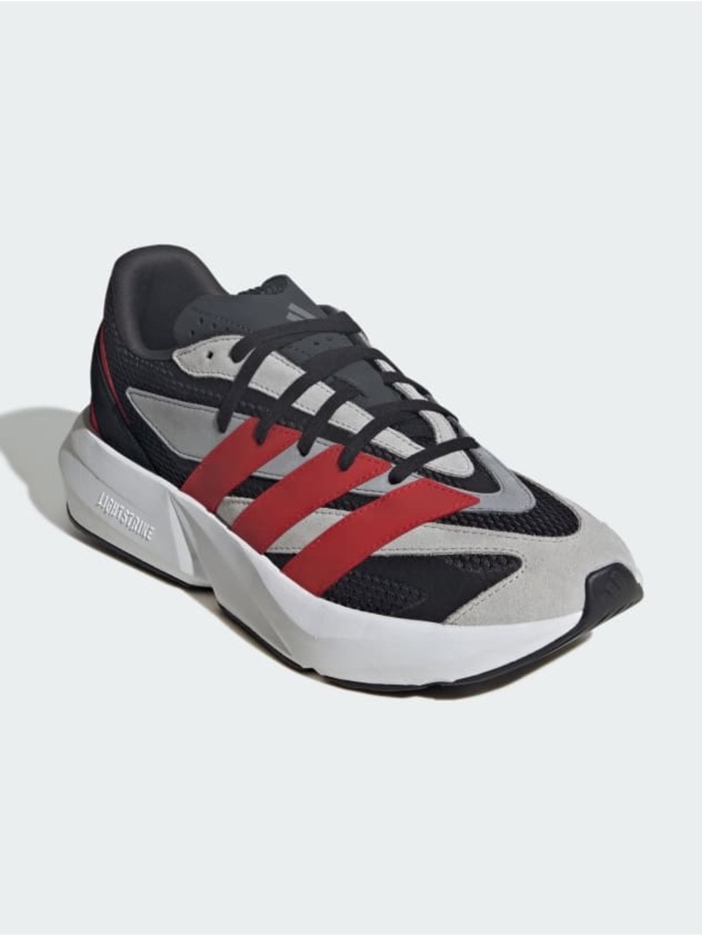 NWT Adidas Men’s LightBlaze Black, Gray & Red Running Sneakers size 11